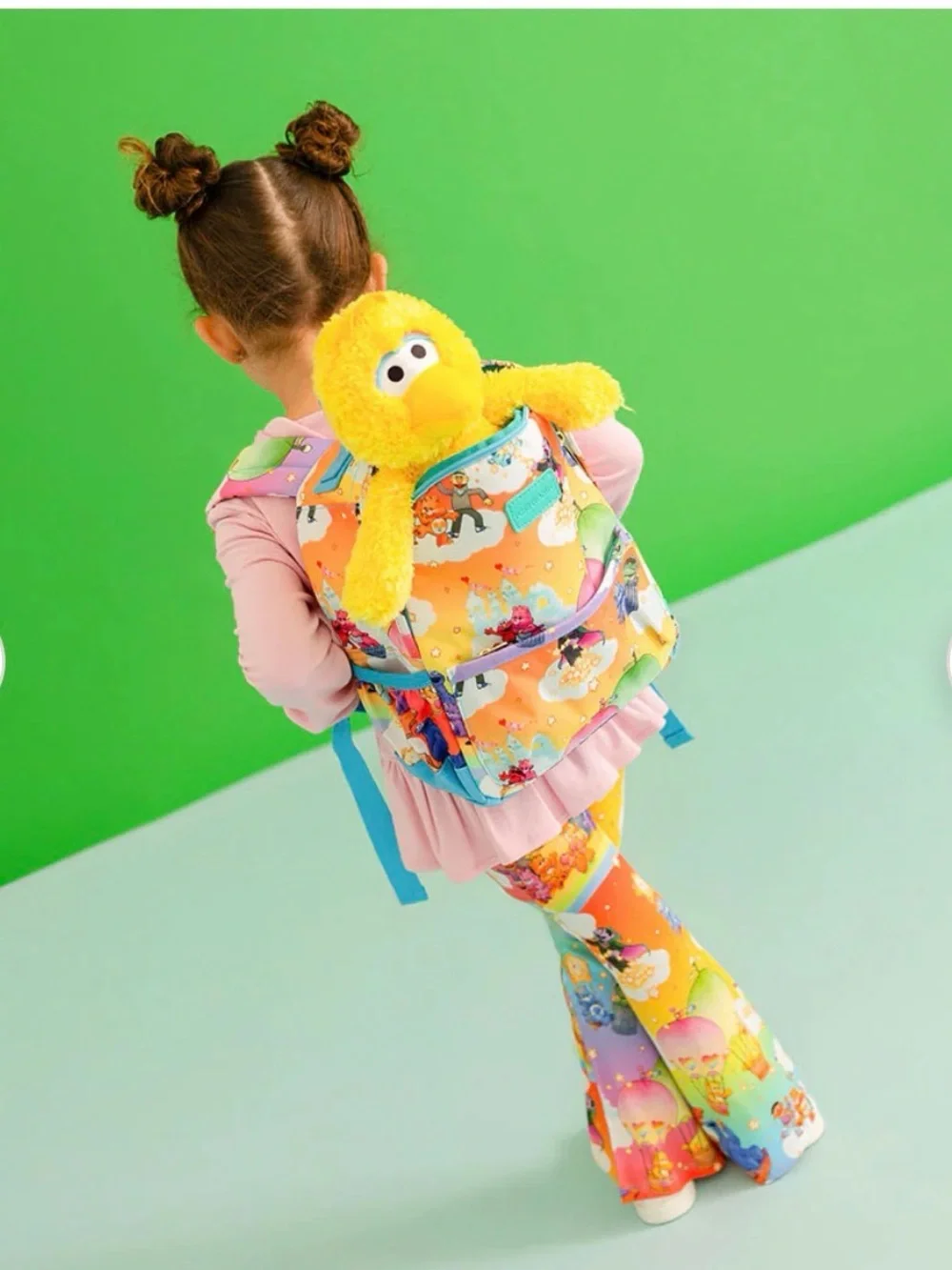 Posh Peanut Multicolor Care Bears x Sesame Friends Kids Mini Backpack